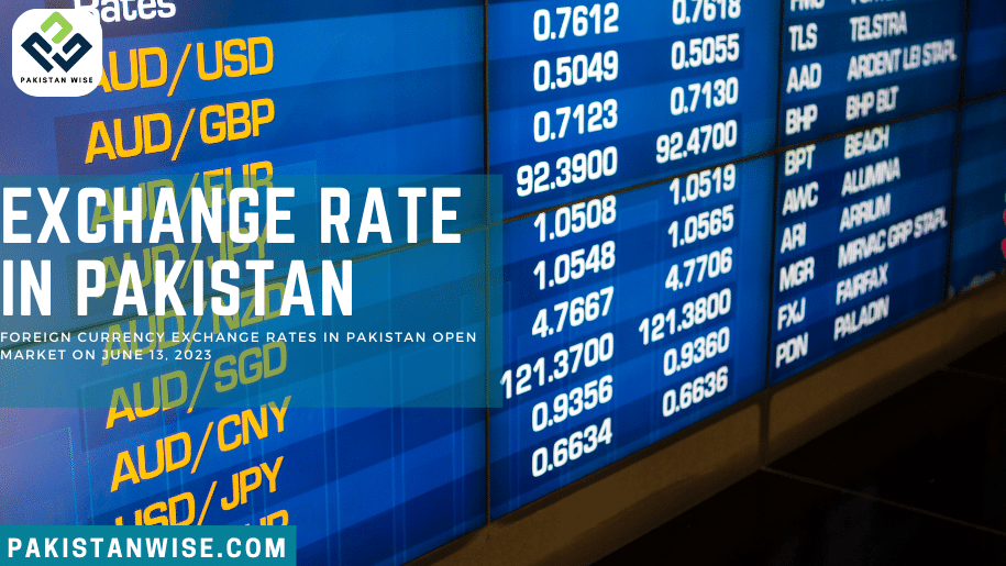 Foreign Currency Exchange Rates in Pakistan Open Market on June 13, 2023
