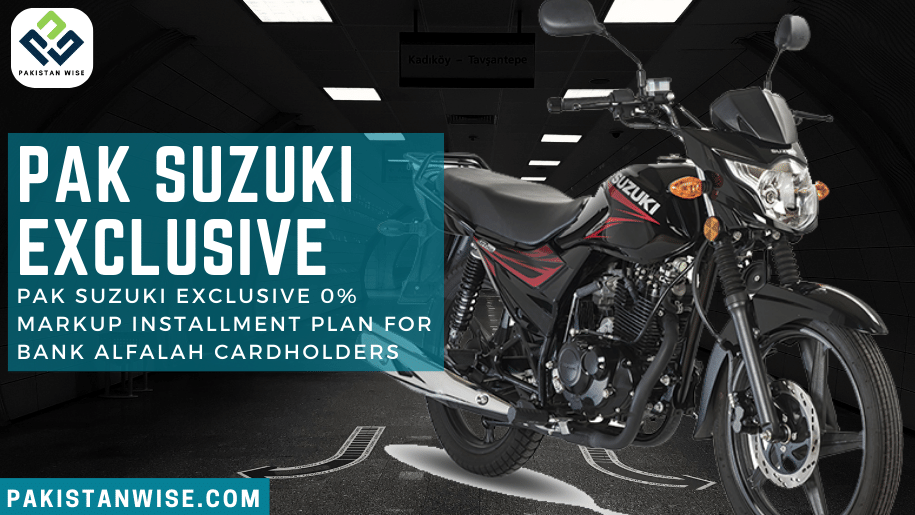 Pak Suzuki Exclusive 0% Markup Installment Plan for Bank Alfalah Cardholders