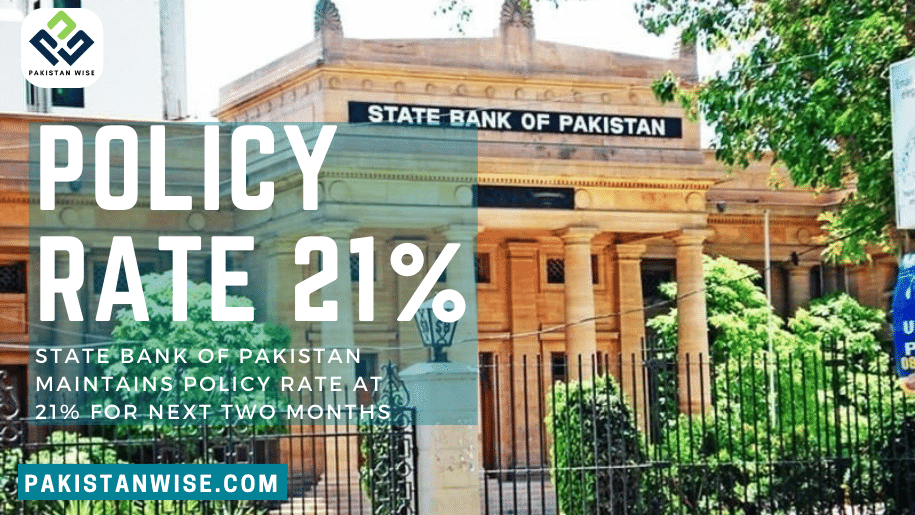 State Bank of Pakistan Maintains Policy Rate at 21% for Next Two Months