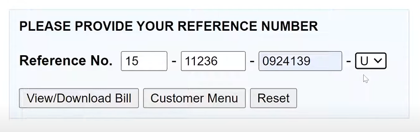 LESCO BIll Picture Reference Number Enter