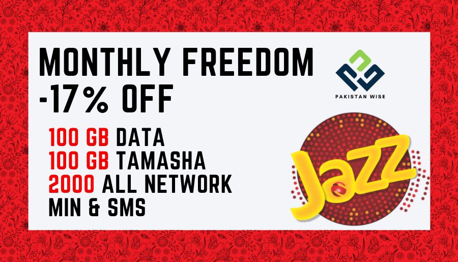 Jazz monthly freedom 17 off pakistan wise