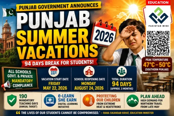 Punjab School Summer Holidays 2026: Official Dates and Schedule Announced